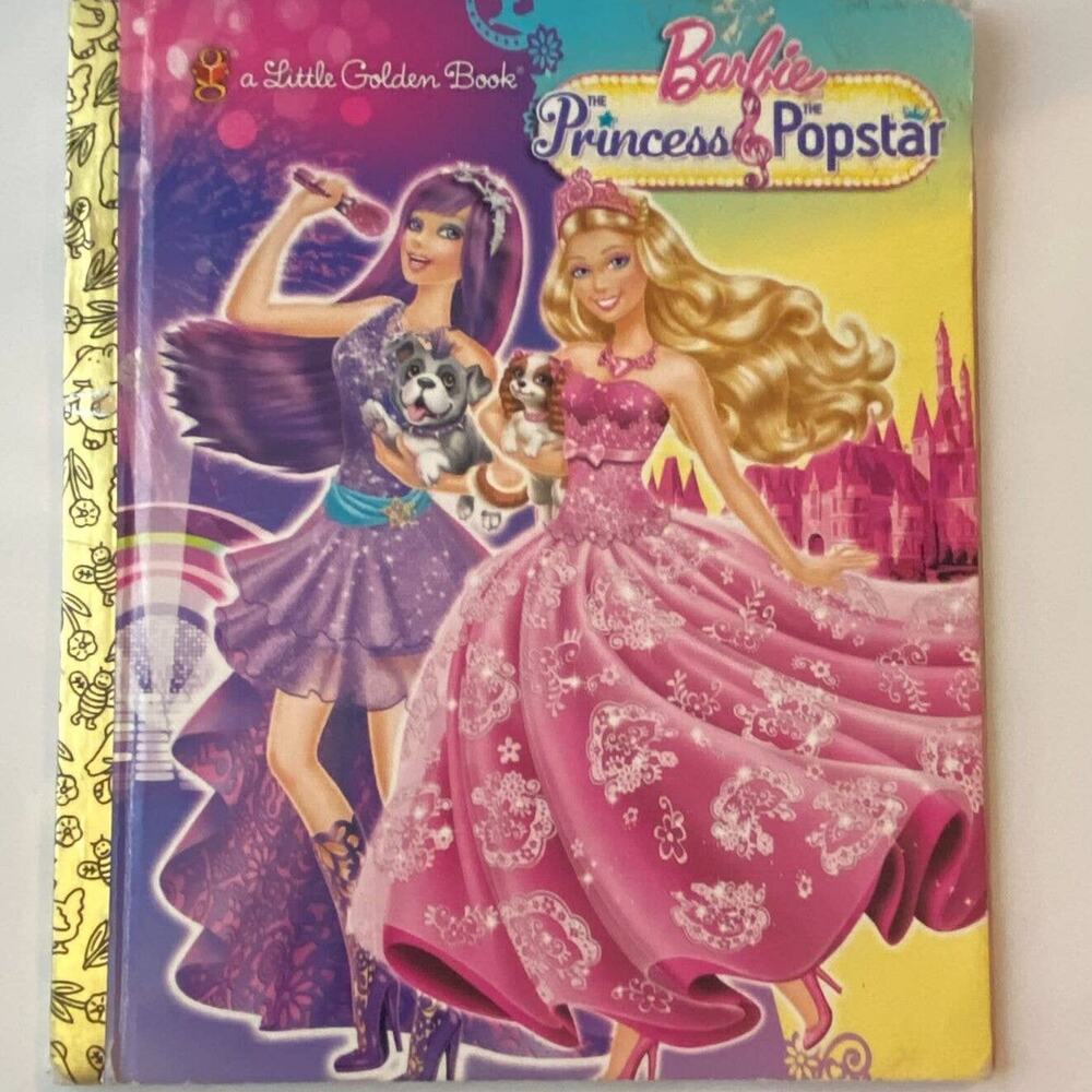 Little Golden Book Barbie Princess and Popstar 2012 Hardcover LGB